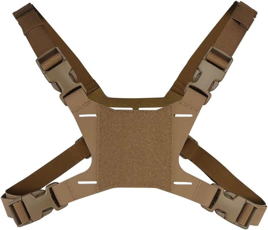 Tactical Navigator Harness Flip Lite Chest Rig Phone Carrier Bracket Fixing Strap Buckle Vest Smartphone Holster Outdoor Navigation Board Panel Holder Brown