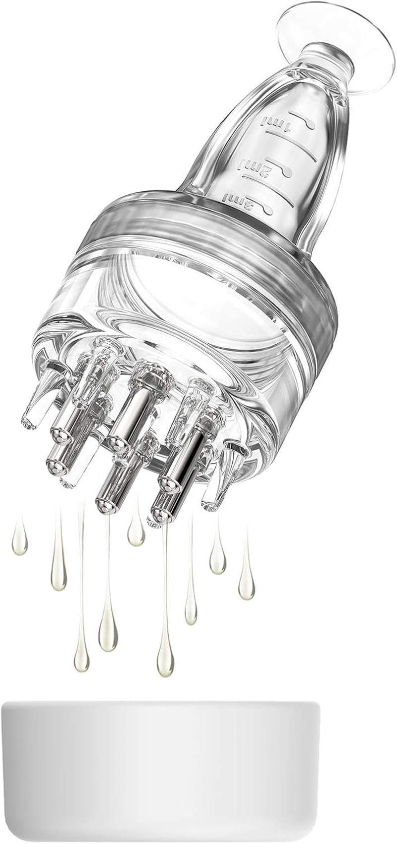 Scalp Applicator Comb,Minoxidil Applicator Tool,Hair Oil Essential Serum Liquid Massager for Hair Growth, Follicle Care Treat Hair Loss Thinning (Transparent) image number 4