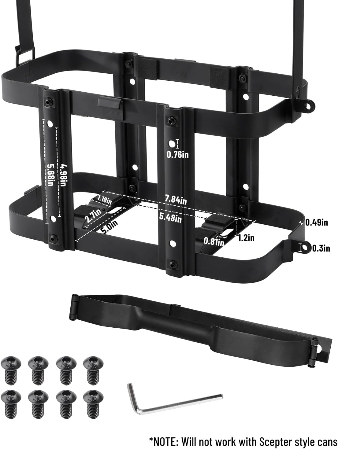 SPARKWHIZ Jerry Gas Can Holder, 5 Gallon / 20 Liter Steel Jerry Can Mount, 2023 Upgrade image number 2