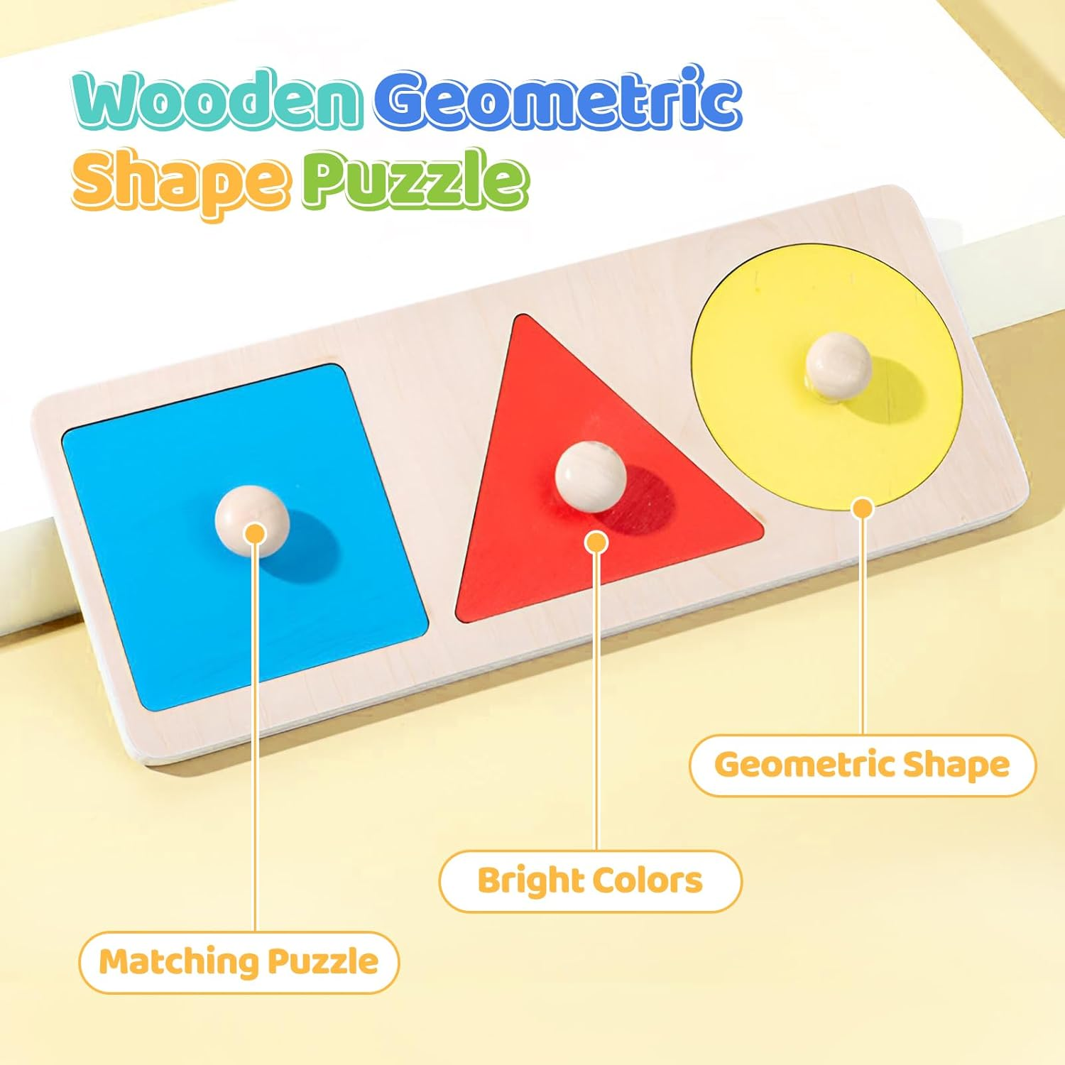 Oundarm 5 in 1 Montessori Sensory Toys for Baby Toddlers Pull String Activity Toy Stacking Cups Shape Sorter Cube Animals Tissue Box Wooden Geometric Shape Puzzles Educational Toys for 1 2 3 Years Old