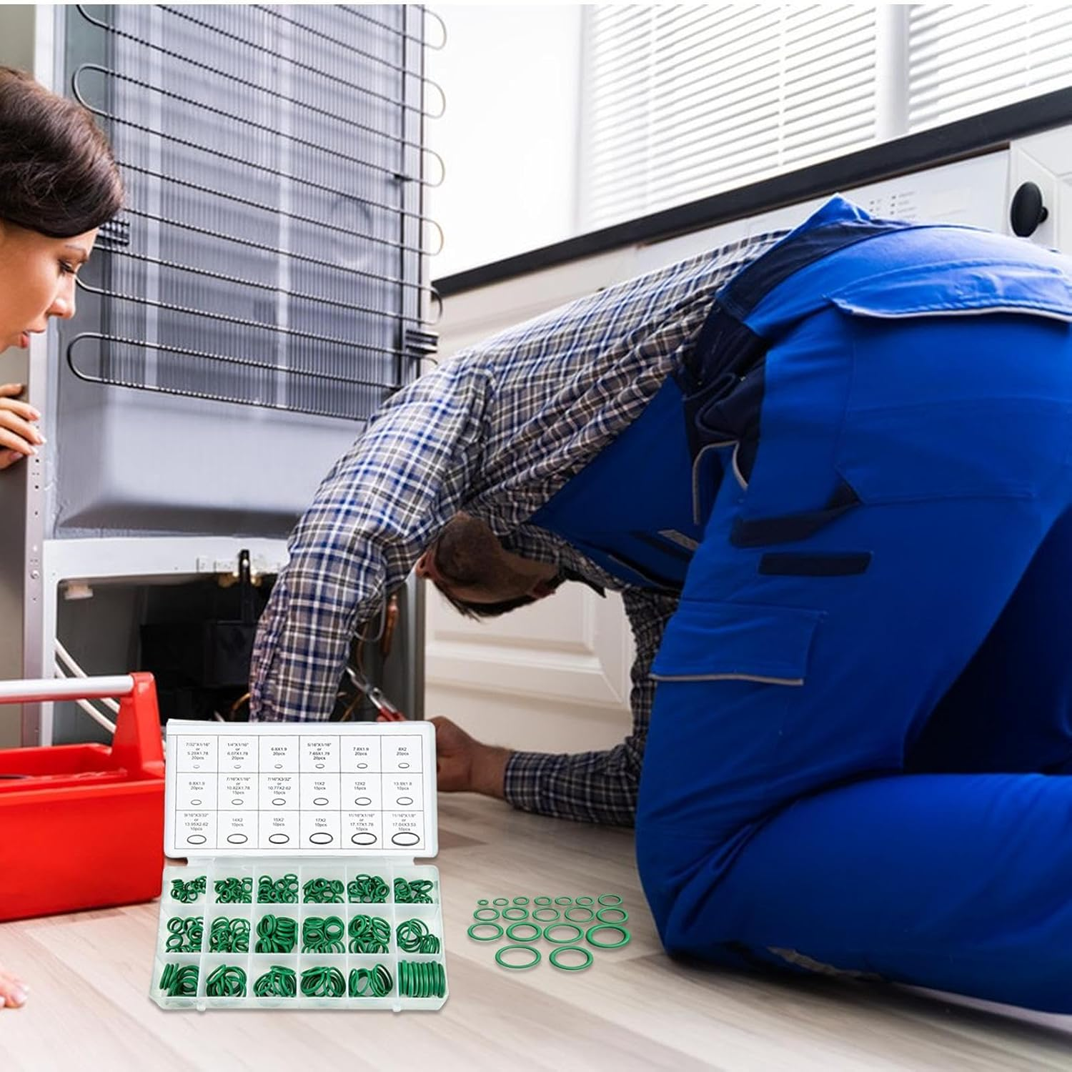 Rubber O Ring | 270 Rubber Pieces Ac Gasket Kit | Compressor Seal for Car Conditioner Power System Engine Inverter Manifold Vacuum Professionals Business image number 3