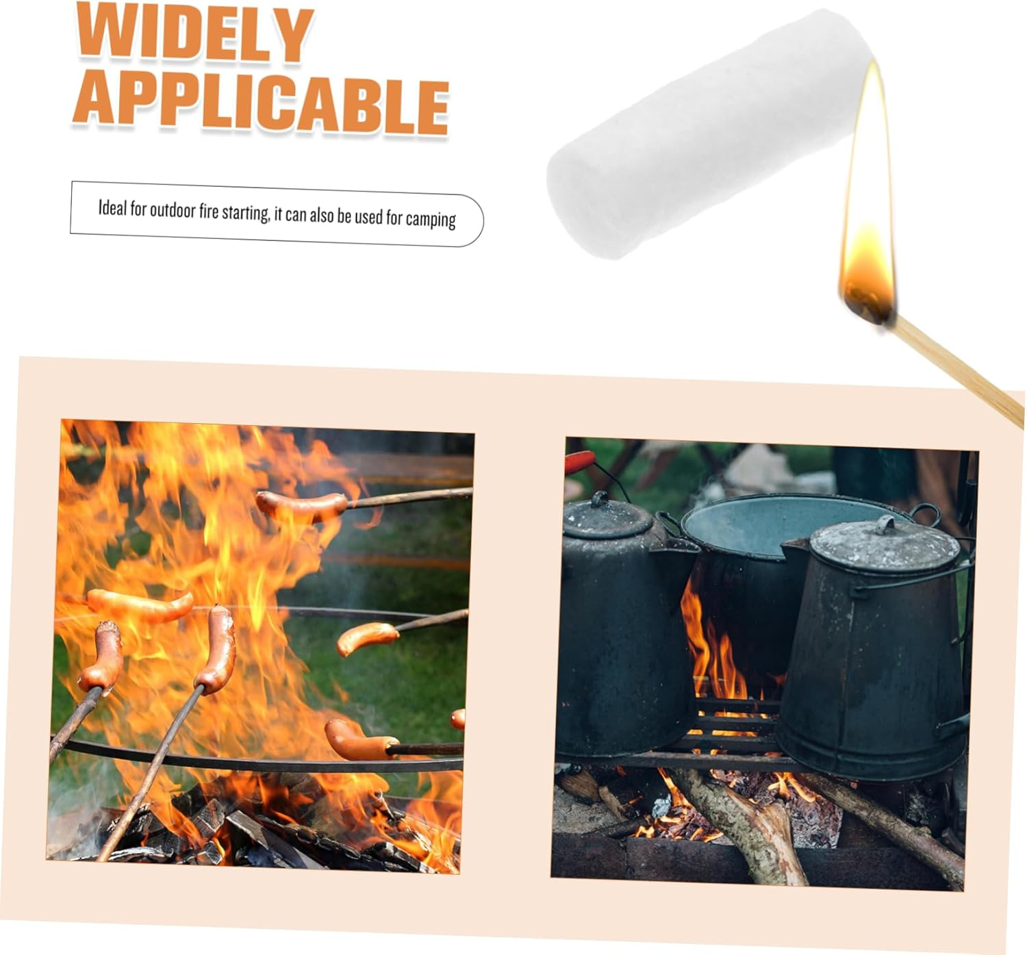 10Pcs Cotton Gauze Fire Sticks for Easy Ignition Great for Camping BBQ and Emergency Preparedness image number 6