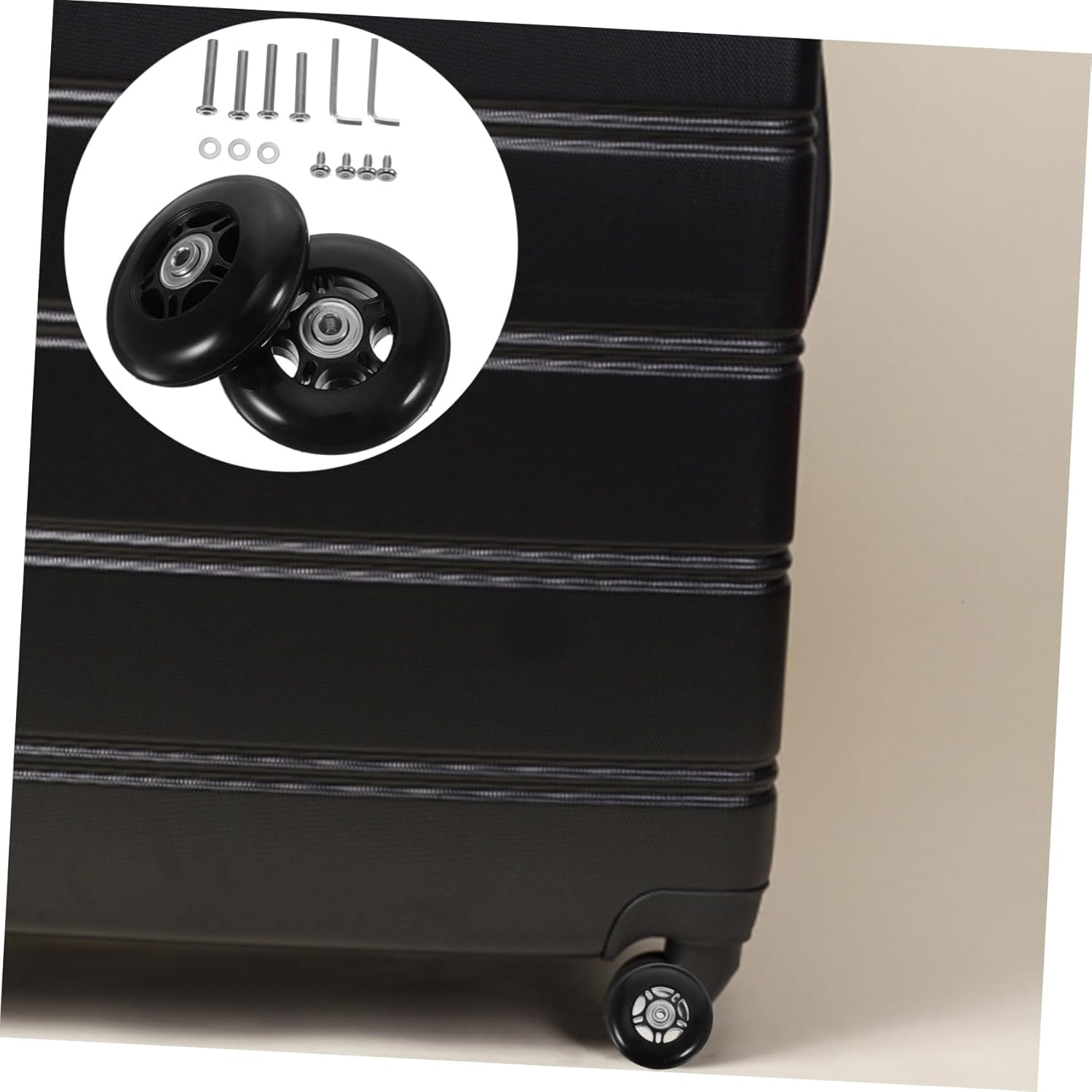 CIYODO Luggage Suitcase Replacement Rubber Swivel Wheels Set 80X6X24Mm with Detachable Casters &ndash; Travel Trolley Wheel Repair Kit for Smooth Rolling image number 2