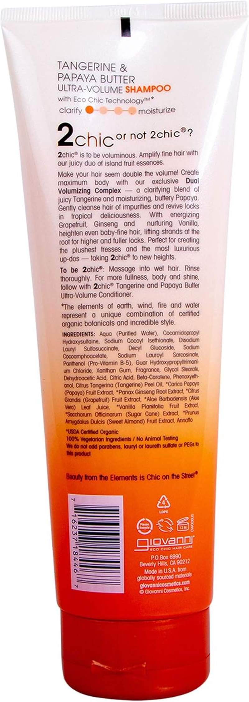 (250Ml) - Giovanni - 2Chic Tangerine & Papaya Butter Ultra-Volume Shampoo - 250Ml image number 3