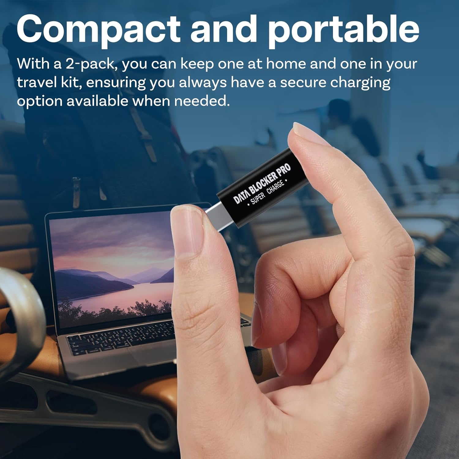 MMOBIEL USB Data Blocker [2 Pack] - Protect against Juice Jacking - Charge Only Adapter, Safe Charging - USB-A & USB-C Defender - Refuse Hacking - Data Blocking Adapter - Black image number 3