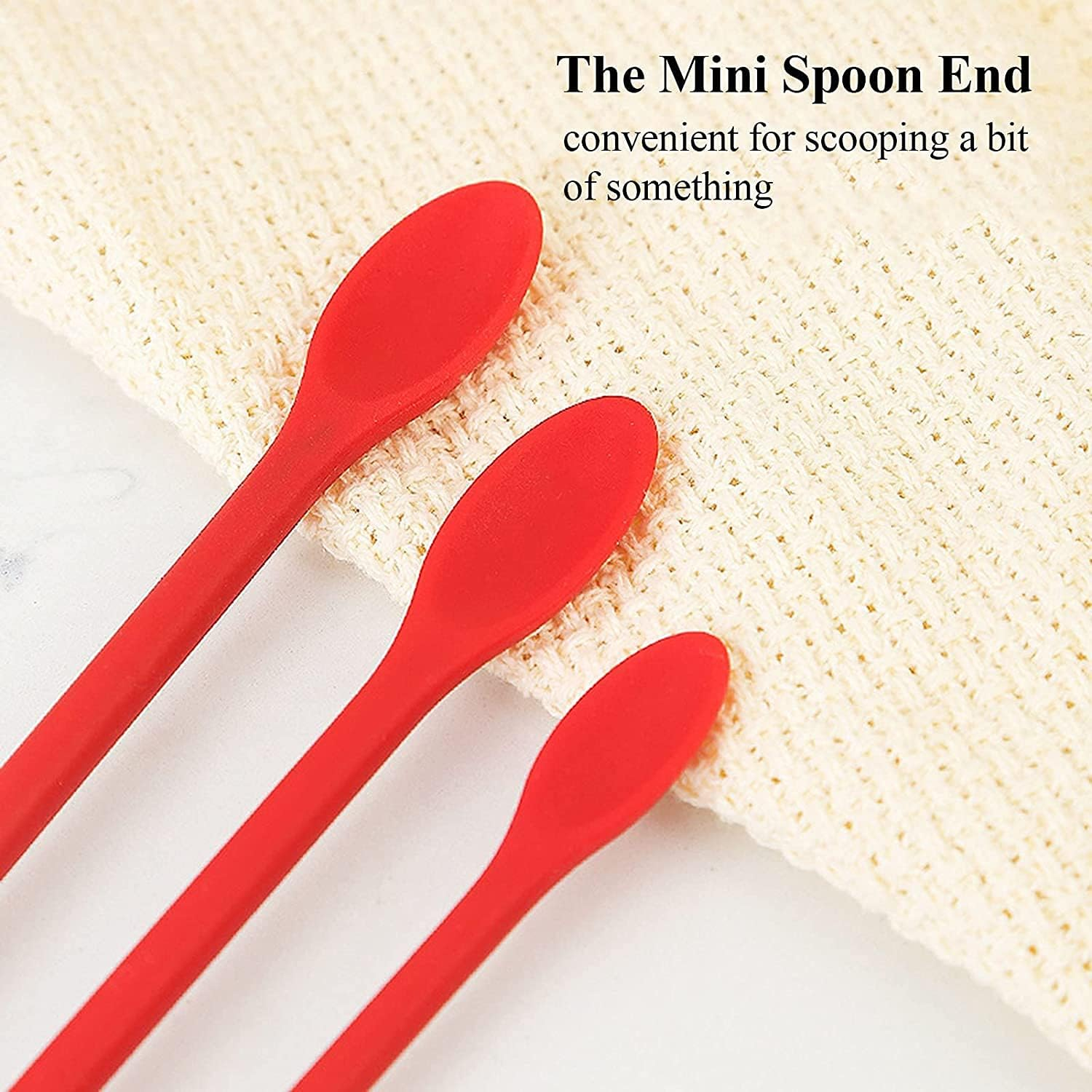 Mini Spatula Silicone, 6 PCS Jar Spatula Last Drop Small Spatulas, Reusable Double-Ended Tiny Silicone Spoon Spatula for Kitchen and Beauty image number 3