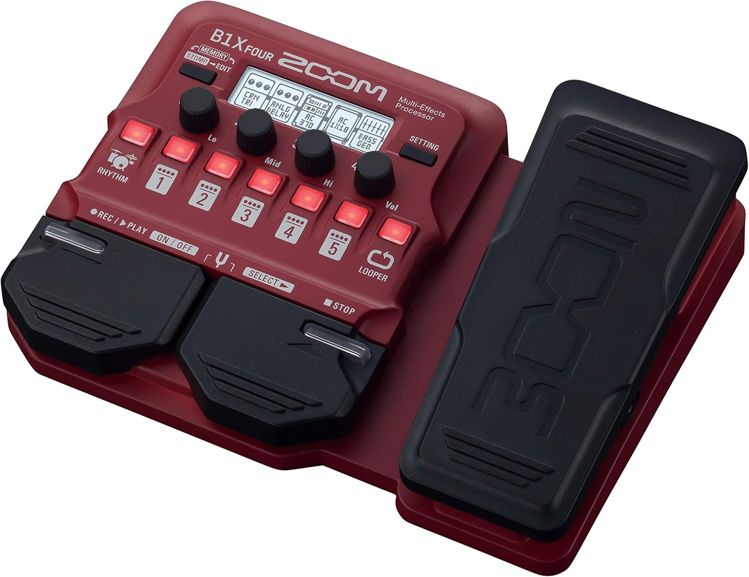 Zoom B1X Four Bass Multi-Effects Processor with Expression Pedal, with 70+ Built-In Effects, Amp Modeling, Looper, Rhythm Section, Tuner, Battery Powered image number 4