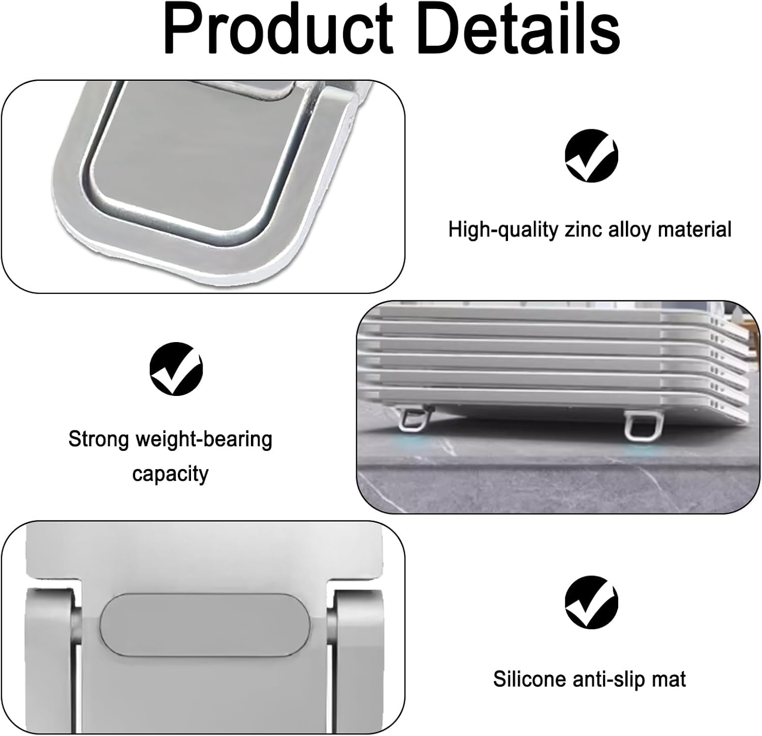 KOZTOL 2 Pack Portable Laptop Stand, Self-Adhesive Keyboard Riser Feet for Most Keyboards, Mini Computer Keyboard Stand for Desk image number 6