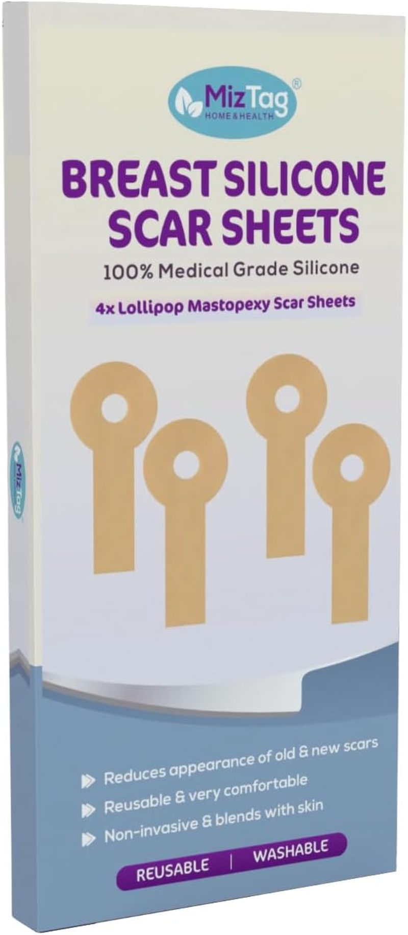 Post-Op Surgery Essentials for Breast Reduction and Augmentation - Silicone Sheets for Recovery - Comfortable Fit under Post-Op Bra (4 PCS) image number 1
