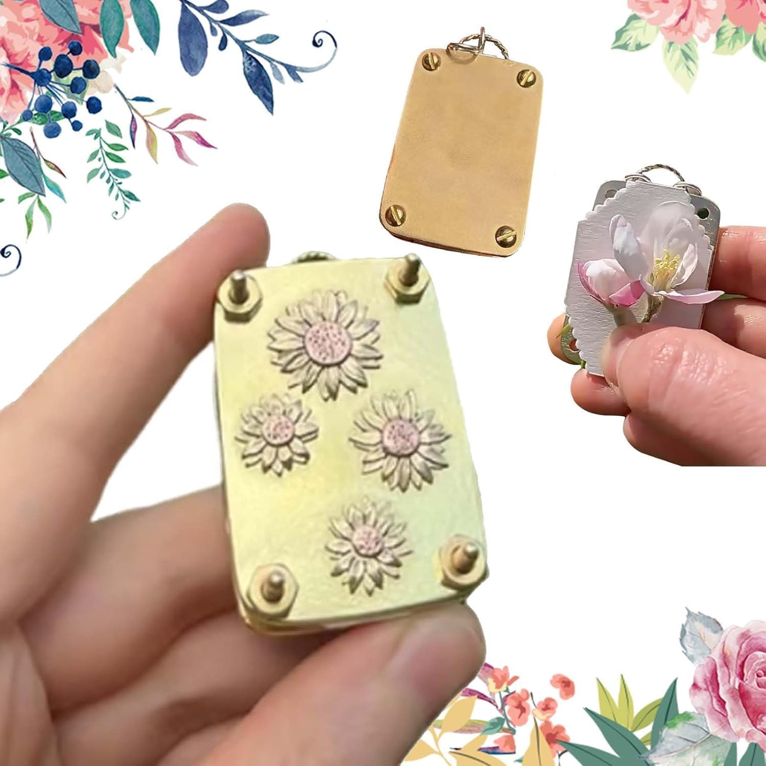 Micro Flower Press, Miniature Flowers Press Kit, Plants Art & Crafts Metal Flowers Pressing, Microwave Flower Press, DIY Pressed Plant Preservation Kit (Sunflower)