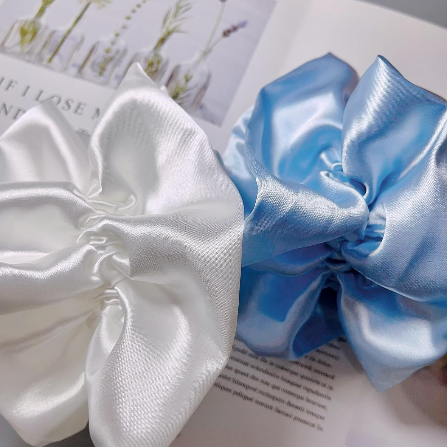 Women Girls Large Satin Scrunchies XL Silk Jumbo Scrunchie for Thick Long Hair Oversized Giant Scrunchy Hair Ties