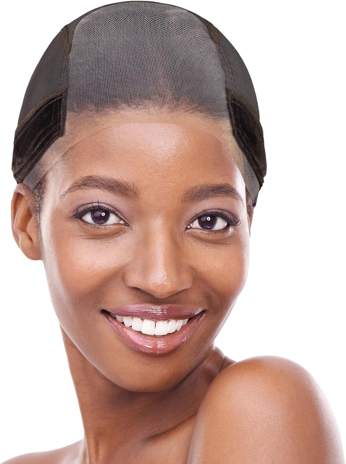 OFBIC Lace Wig Cap for Women Non Slip, Glueless Wig Grip Cap with 4X5 Transparent Swiss Lace Front, Adjustable Wig Cap with Velvet Grip Band (Brown) image number 3