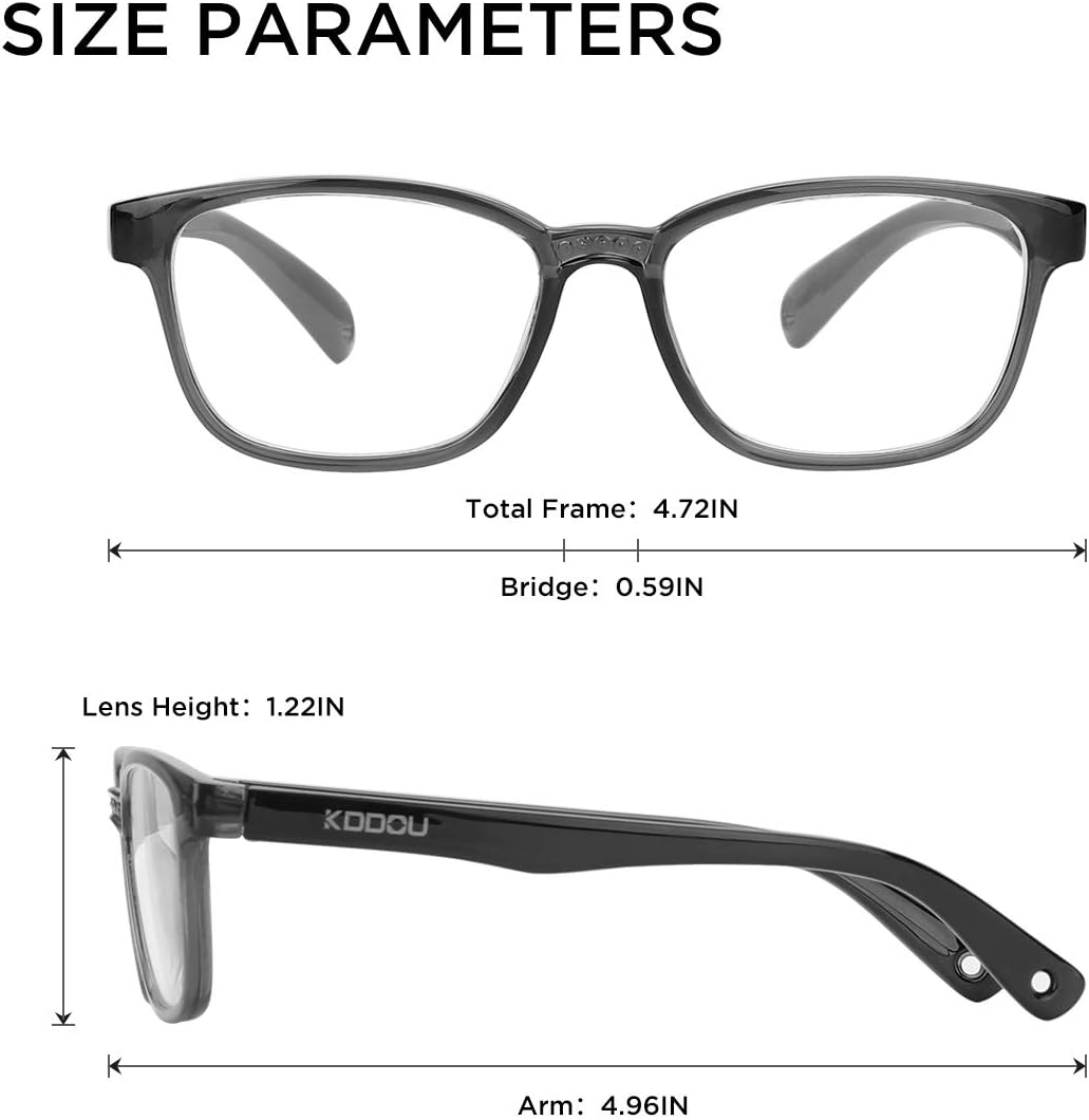 2 Pack Blue Light Blocking Glasses for Kids Ages 3-10, Computer Video Gaming Bluelight Blocker Glasses for Girls & Boys, anti Blue Light & Eyestrain & Headache (Black+ Blue) image number 4