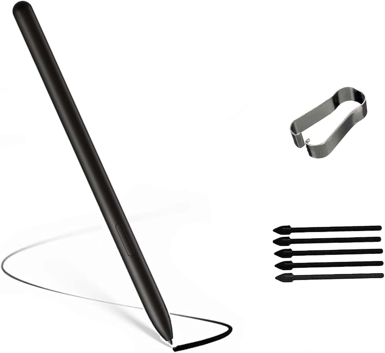 Galaxy Tab S9 Stylus Pen Replacement for Samsung Galaxy Tab S9/S9 Plus/S9 Ultra S Pen All Versions, Galaxy Tab S9/S9+/S9 Ultra Stylus Touch S Pen with Magnetic Attachment + 5 Tips (Black)