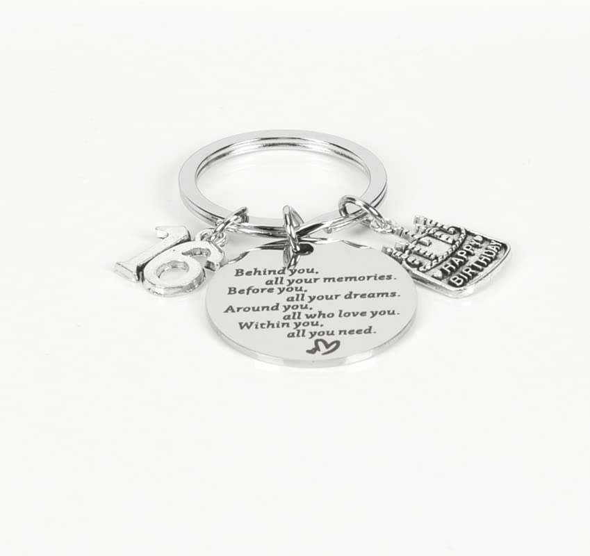 16 Birthday Gift Keychain 16Th Birthday Gifts for Girls Boys behind You All Your Memories Gift Key Chain for Son Daughter 16 Yr Old Boys Girl Birthday Gifts image number 3