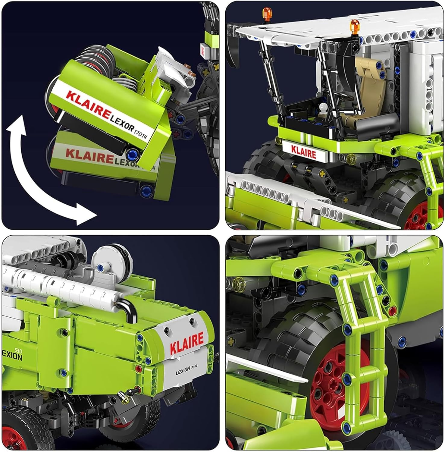 Mould King 17014 Combine Harvester Tractor Vehicle Building Set, Remote Control Truck Car Claas Lexion 760 Model Block Kit MOC, STEM Gift Toy to Build for Boys Girls Aged 14+ 1265Pcs image number 5