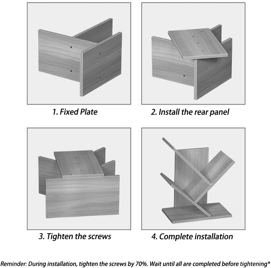 5-Tier Wood Bookshelf Tree Bookcase for Displaying Books, Cds, Magazines and More, Display Floor Standing Shelf for Books, Book Organizer Shelves at Home Office, Living Room, Bedroom, Black image number 3