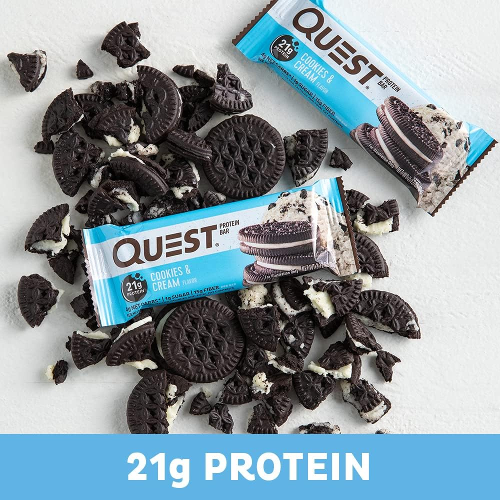 Quest Nutrition Cookies and Cream Protein Bar, High Protein, Low Carb, Keto Friendly, 12 Count image number 6