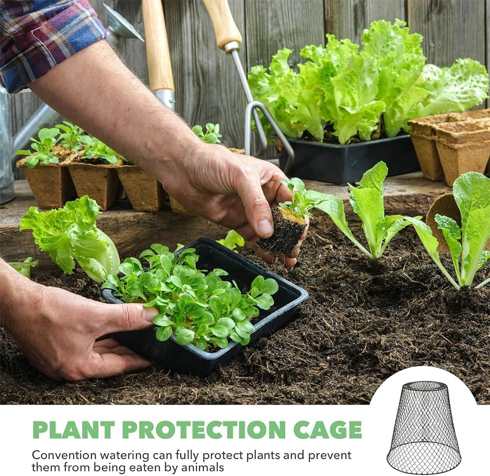 HYAVIA 5 Pack Metal Plant Protectors &ndash; Chicken Wire Cloche Covers for Pots & Gardens, Mesh Barriers to Protect Flowers, Vegetables, and Fruits from Animals (Black) image number 5