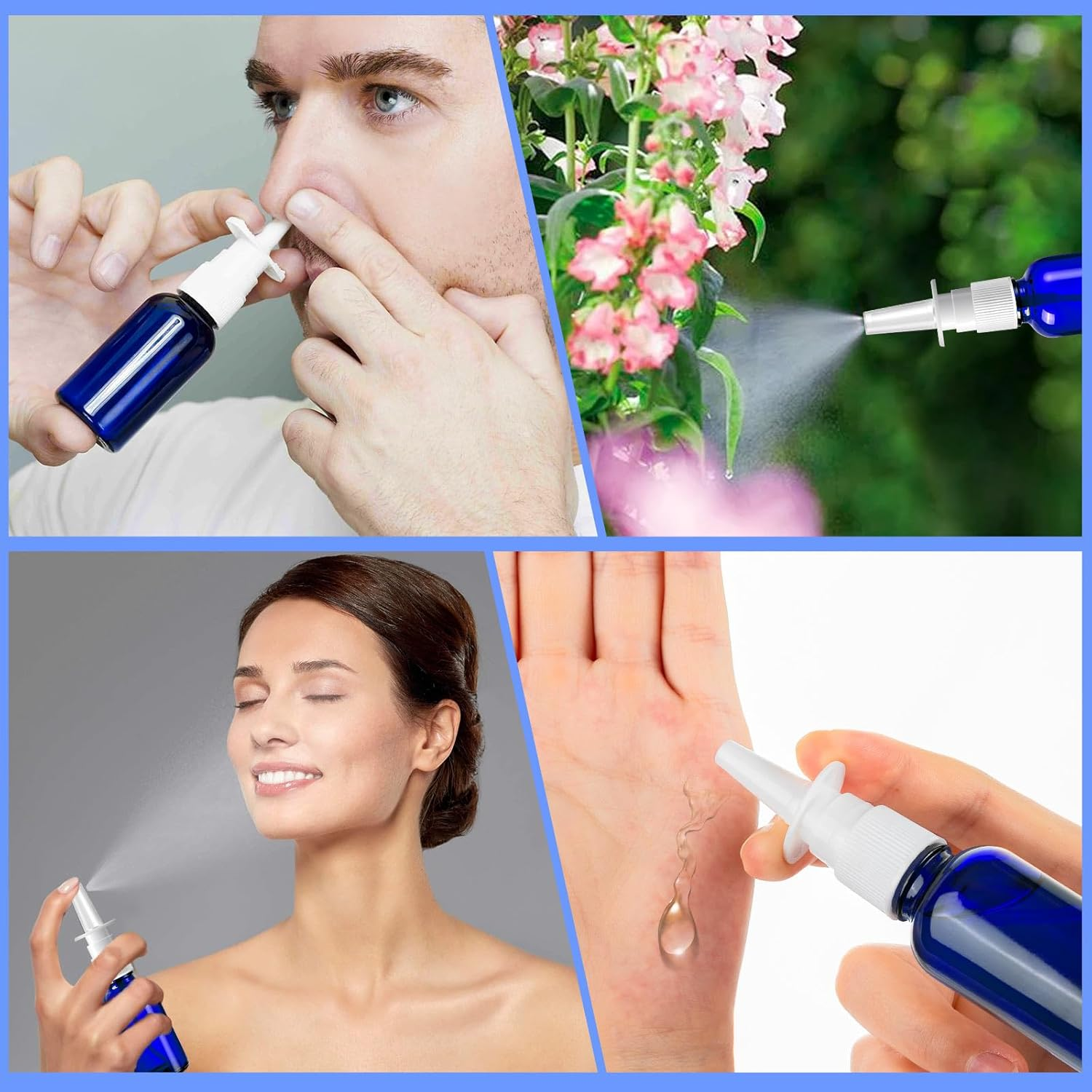 ZHWKMYP 10 Pcs Nasal Spray Bottle Empty, 30Ml/1Oz 6 Pcs Refillable Nasal Spray Bottle Fine Mist Glass with 2 Pcs Funnels and 2 Pcs Labels image number 4