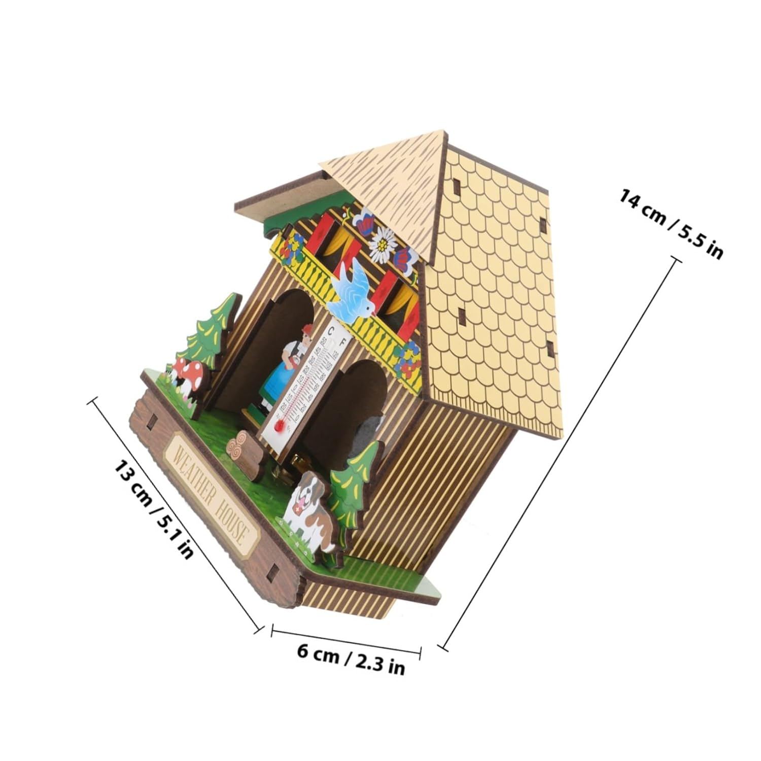 UPKOCH Wall Thermometer Humidity Indoor Outdoor Weather House Hanging Barometer Dual Function Temperature Humidity Gauge for Patio Garden Random Color image number 5