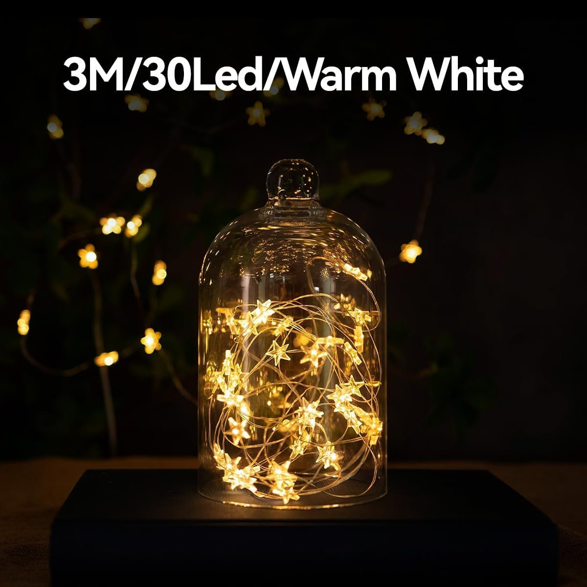 Theapro 2 PCS Twinkle Star String Lights 3 M/30 LED Christmas Battery Operated Fairy Light Waterproof for Bedroom Festival Party Indoor Outdoor Decorations (Warm White) image number 4