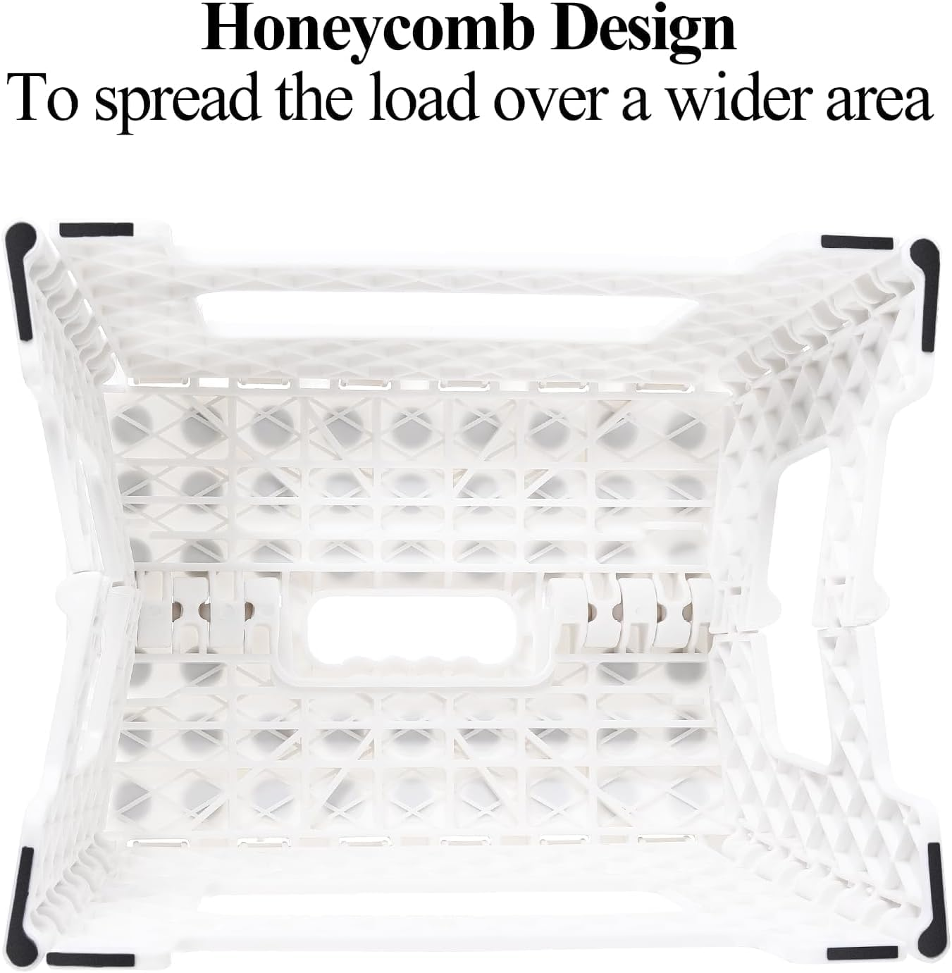 Folding Step Stool, 9 Inch Plastic Foldable Step Stool for Kids Adults - Holds up to 330 Lbs Foot Stool with Non-Slip Surface, Carry Handle for Kitchen Bathroom Bedroom (White) - White image number 2