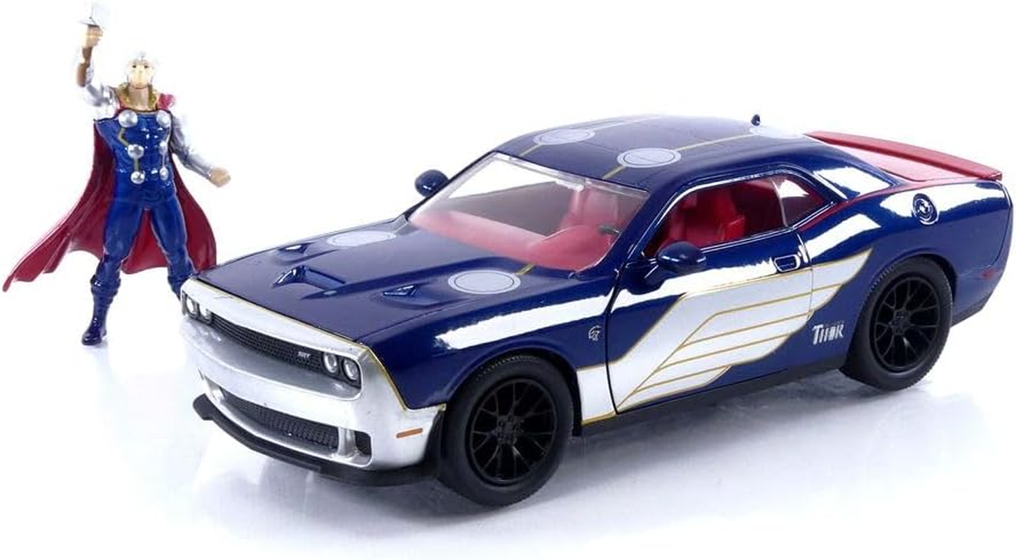 Jada Marvel 2015 Dodge SRT8 Hellcat 1:24 HR Vehicle Toy with Thor Figure image number 3
