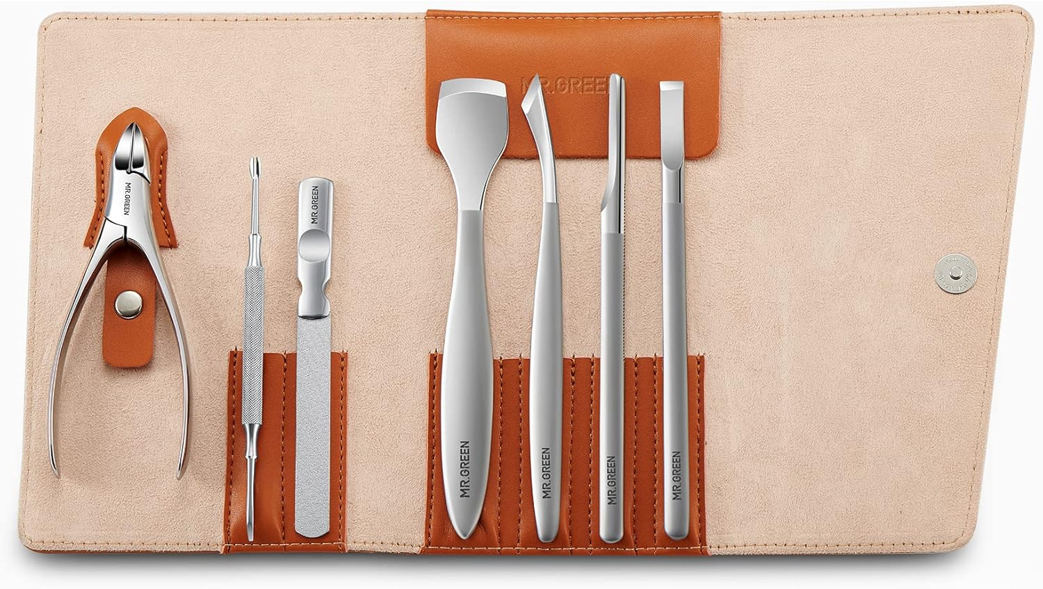 MR.GREEN 7 Piece Stainless Steel Pedicure Knife Set Ingrown Toenails Pedicure Knife Callus Scraper Cuticle Remover Foot Care Set image number 4