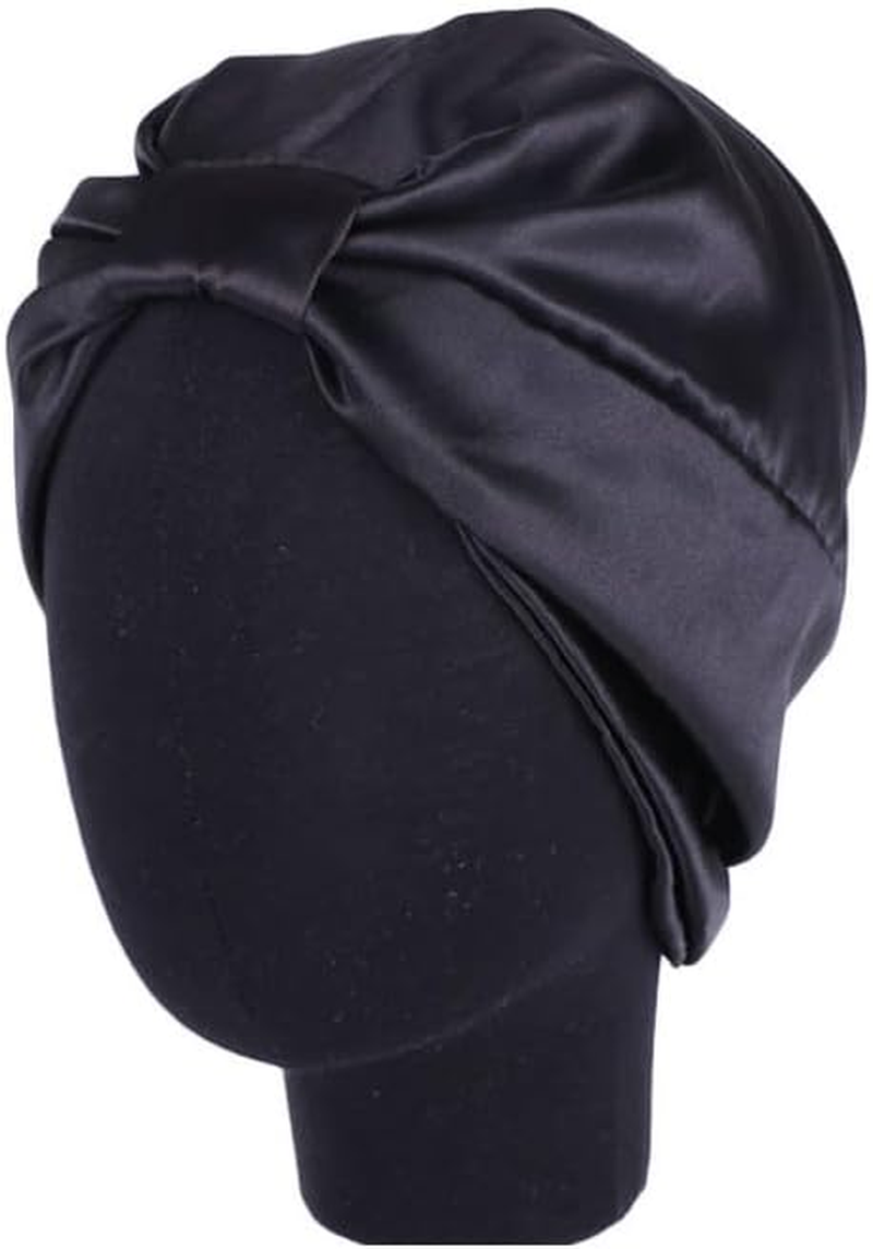 AIMALL Imitated Silk Sleep Cap for Women, 22.8 Inch Adjustable Night Hair Bonnet to Prevent Frizz, Split Ends, and Promote Natural Oil Dispersion, Universal Fit