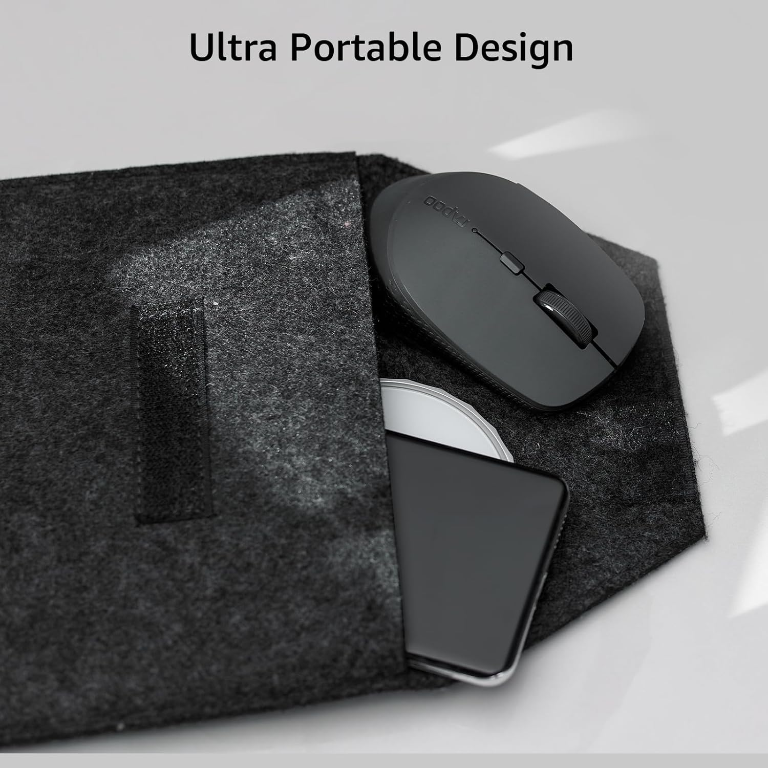 RAPOO M300 Quite Wireless Mouse, Bluetooth Mouse for Laptop 2-In-1(Bluetooth 5.0+2.4Ghz) Computer Mouse, Portable Ergonomic PC Mouse Wireless with USB Receiver, Compatible with Macbook Chromebook - Mate Black image number 6