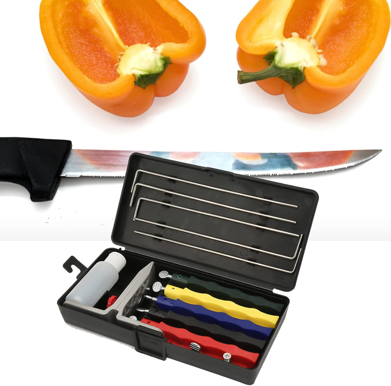 Lansky Knife Sharpener Set - Professional Kitchen Fix Angle Sharpening System with Stone Set - Ener image number 4