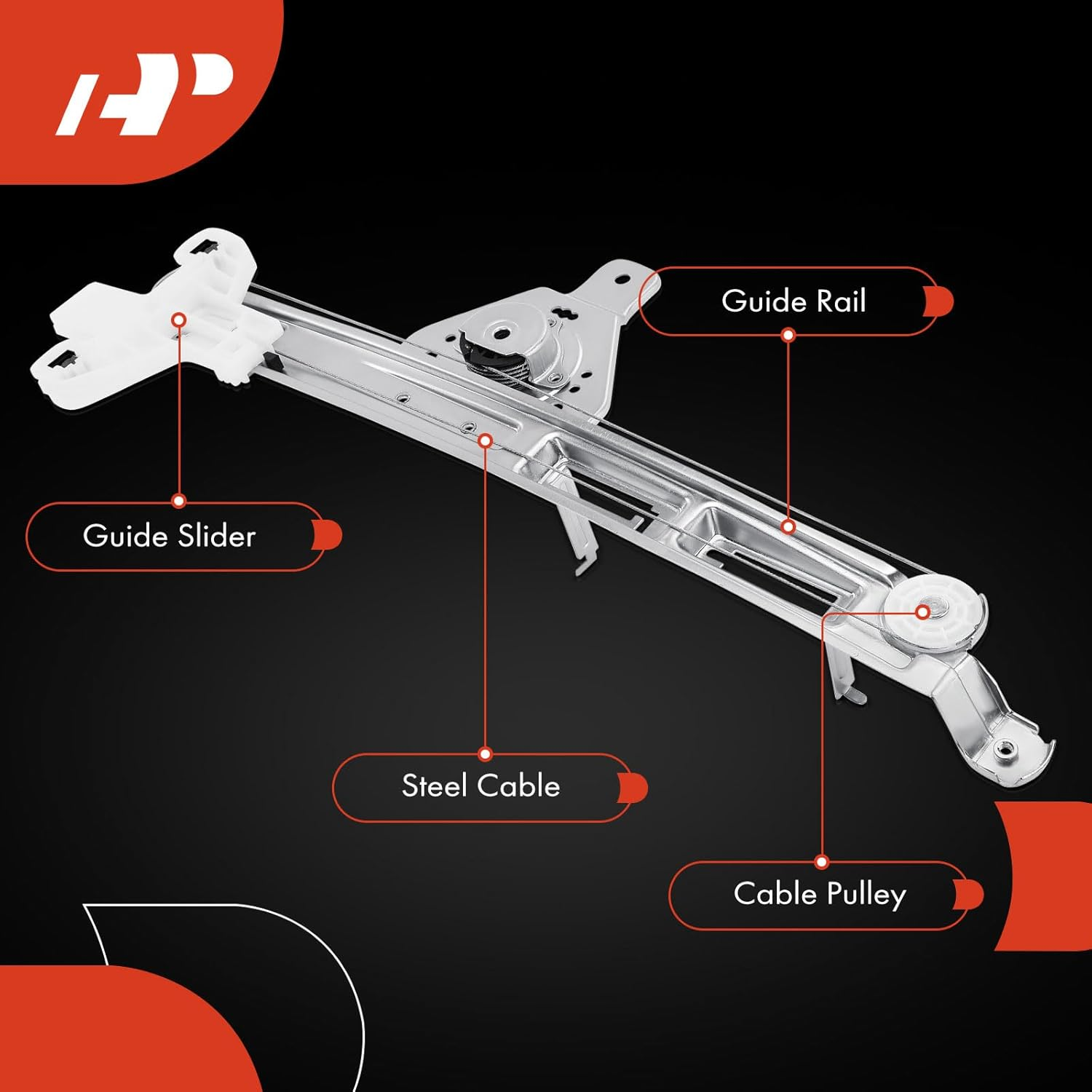 A-Premium Electric Power Window Regulator without Motor Compatible with Jeep Patriot 2007-2017, Sport Utility, Rear Right Passenger Side, Replace# 68002892AA image number 5