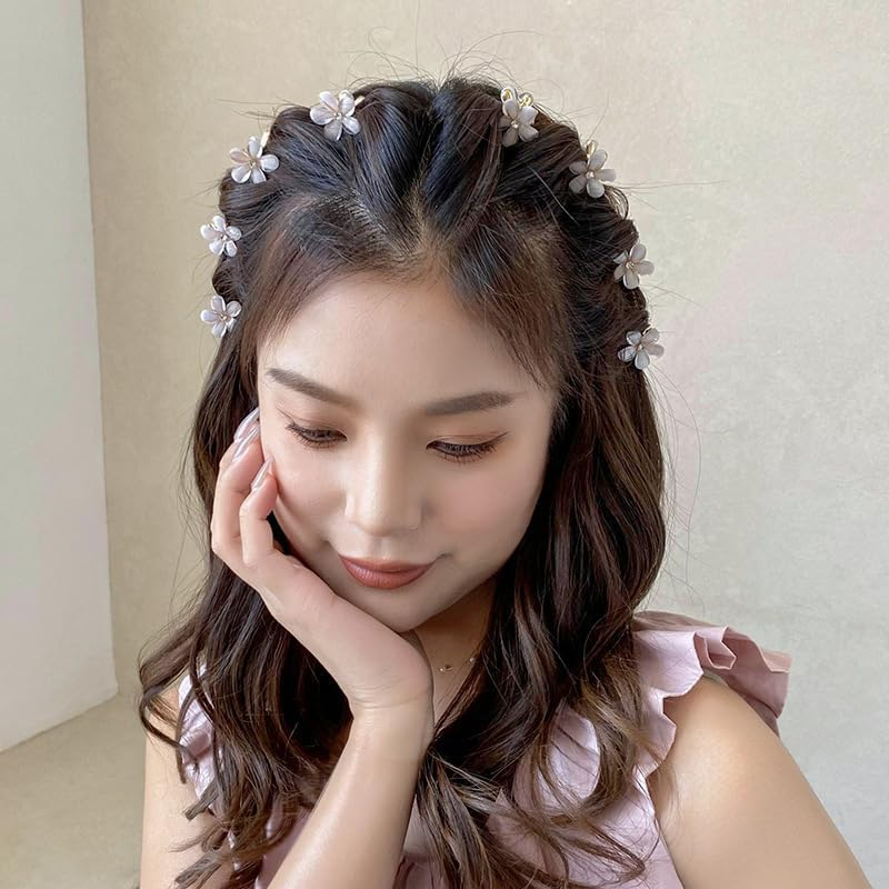 20 Pcs Mini Pearl Hair Claw Clip, Betterjonny Pearl Hair Barrettes Flower Pins Clips with Daisy Flower Design Sweet Cute Bangs Hair Barrettes Hair Accessories for Women Girls - A image number 7