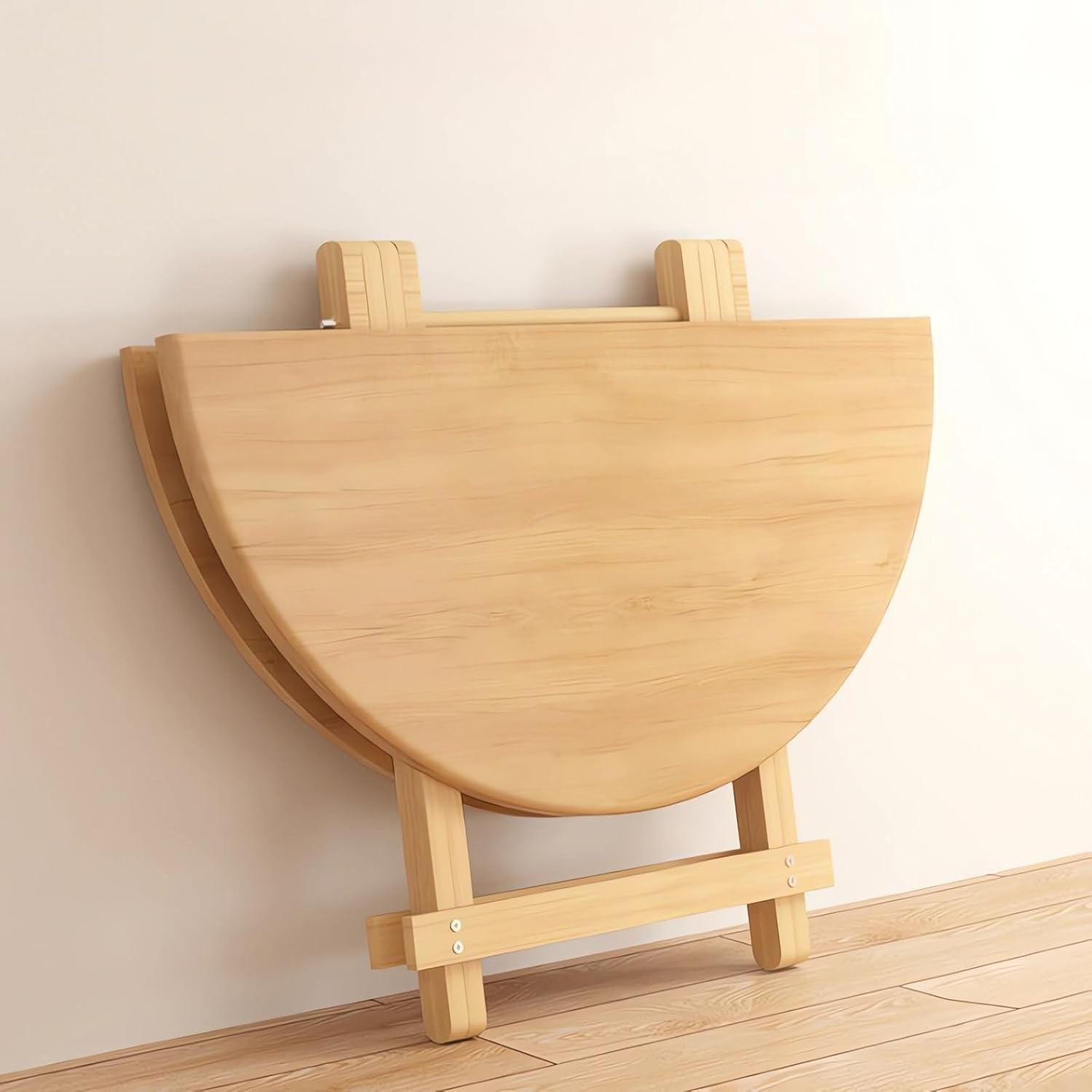 Foldable Dining Table, Living Room Table, Dining Room, Garden, Dormitory Study Table, Solid Wood Office Desk A40 (A Wood, 80X80X74) image number 1