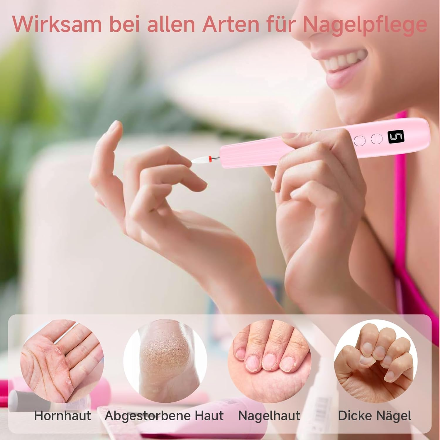 Electric Nail File 12 in 1 - Electric Manicure Kit 20000Rpm, Electric Nail Milling Machine 5-Speed, Acrylic Nails, Gel Nails, Calluses Removal image number 3