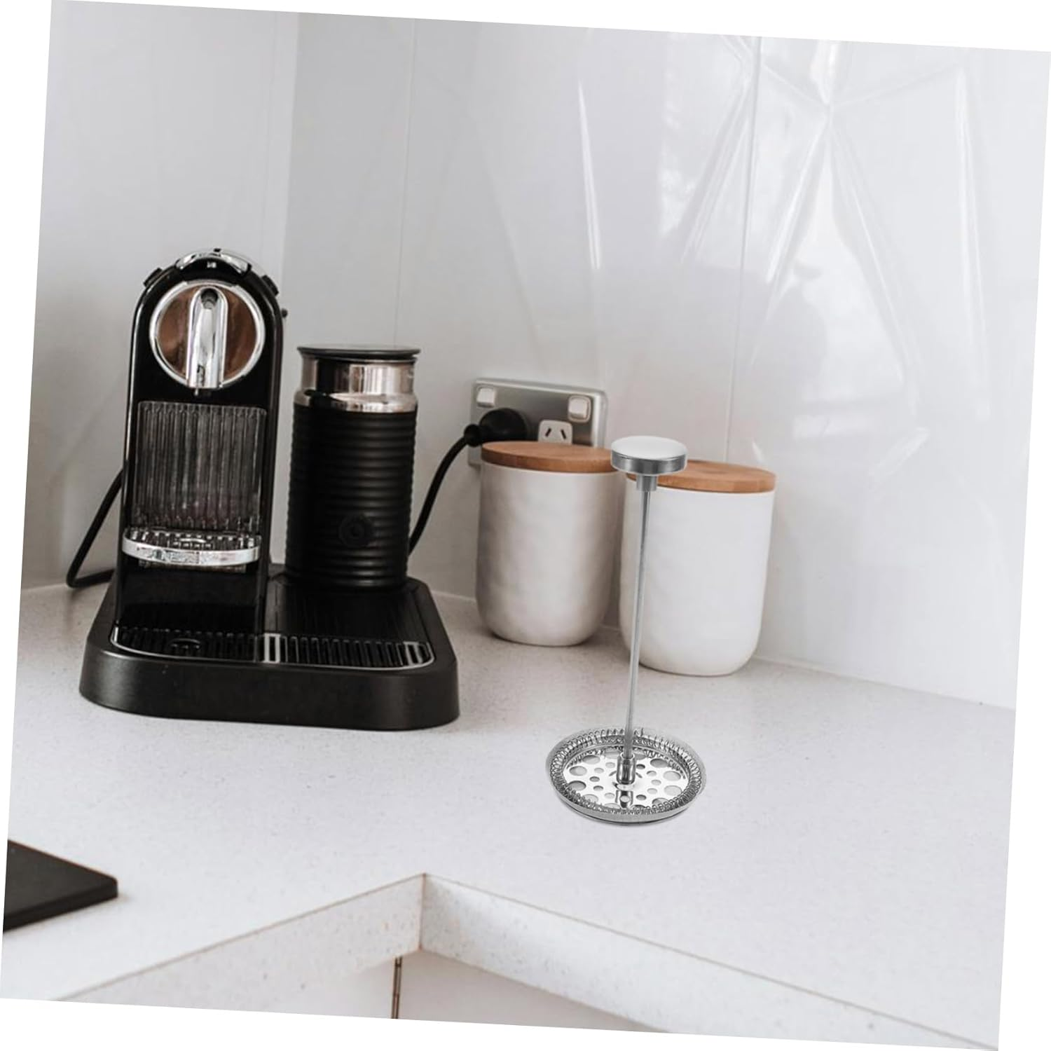 ULTECHNOVO Coffee Maker Filter Parts Stainless Steel Mesh Handle Tapered Basket for Espresso Spare image number 1