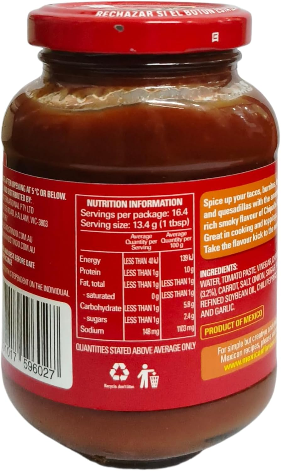 La Costena Chipotle Sauce, 220 G image number 3