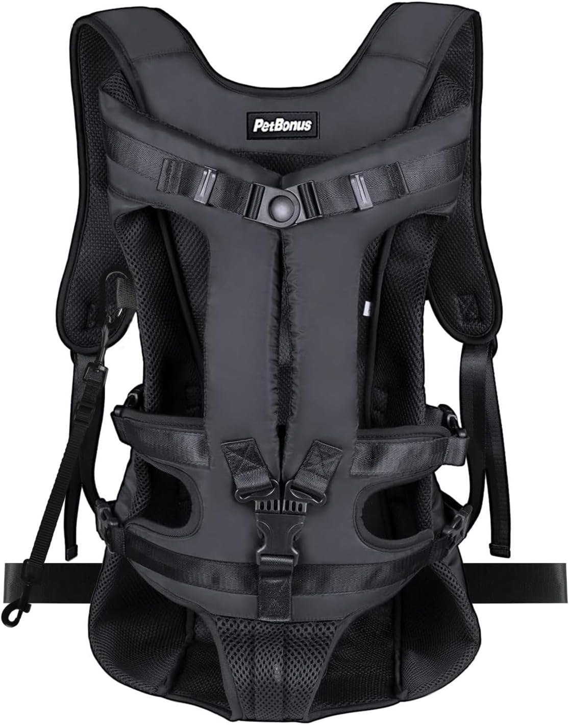 Petbonus Pet Front Dog Carrier Backpacks, Adjustable Pet Backpack, Legs Out Easy-Fit Puppy Chest Carrier for Medium Small Dogs, Hands Free for Hiking, Cycling (Army Green, S)