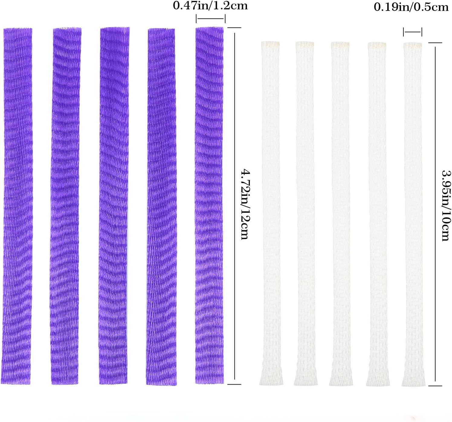 100Pcs Makeup Brush Protector Cosmetic Makeup Brush Pen Guard Expandable Mesh Sleeve Covers Set Storage Small Medium Large Sizes Brushes for Travel (Purple and White) image number 1