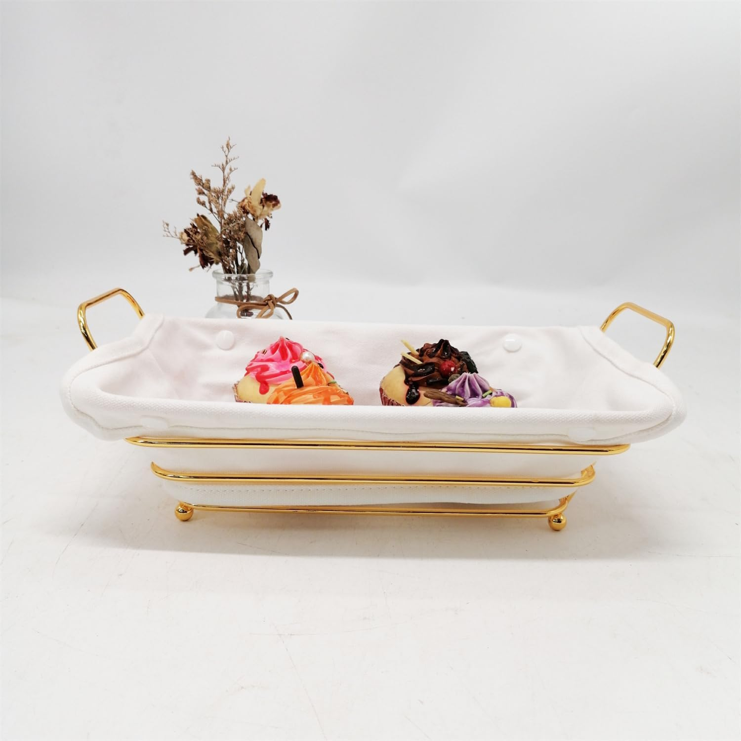 Sthrucrack Gold Baskets for Bread Serving, Parties Gold Wire Basket for Fruit Vegetables Bread (1), AG1323 image number 4