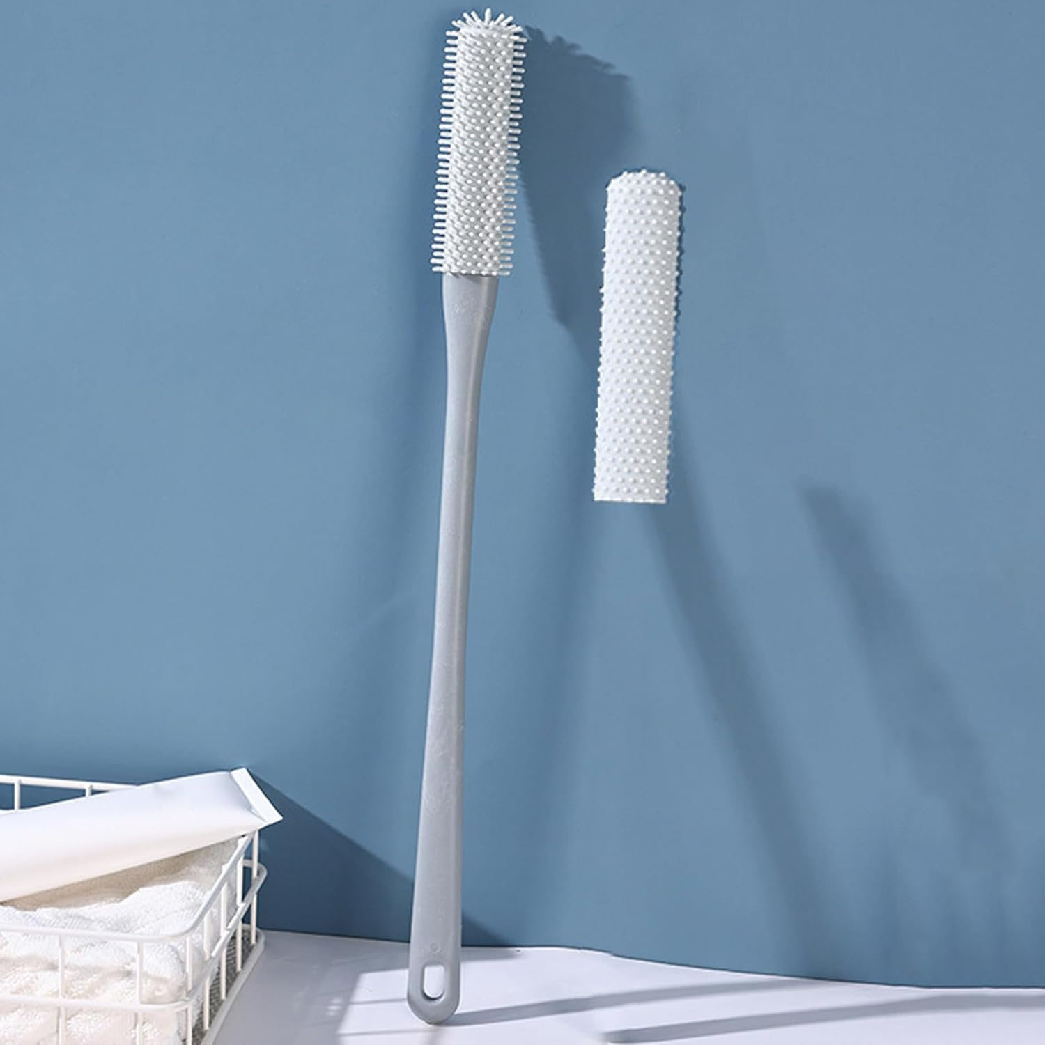 Silicone Foot Brush | Silicone Bristles Feet Brush,Foot Scrubber in Shower, Bristles, Deep Cleaning Extended Handle for Elderly Seniors image number 1