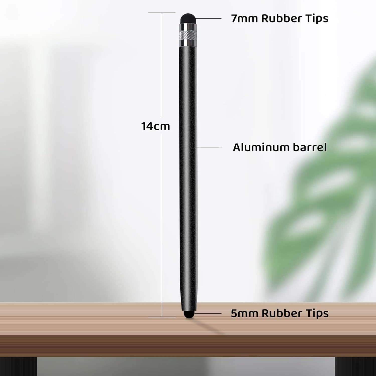 Stylus Pens for Touch Screens,2 Pack Touchscreen Pen 2 in 1 Rubber Stylus Pen for Tablets,Ipad,Iphone,Smartphones, All Universal Touch Screen Devices（Black + Silver） image number 1