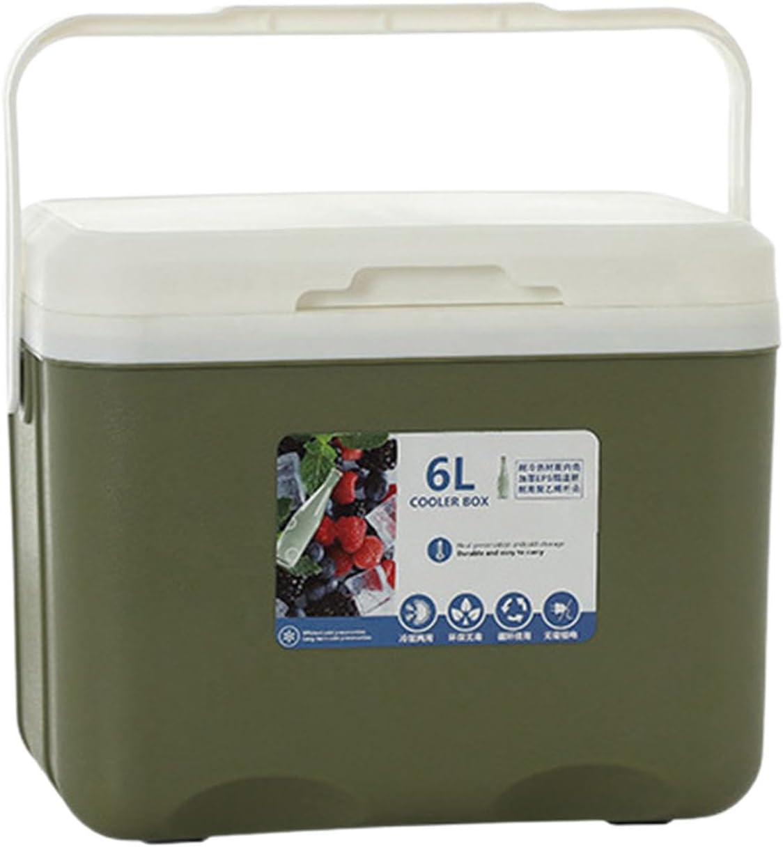 Cooler Box Insulated Box Cold Storage Portable 6L Ice Chest Small Hard Ice Box for Fishing Boat Sport Drink Picnic Barbecue