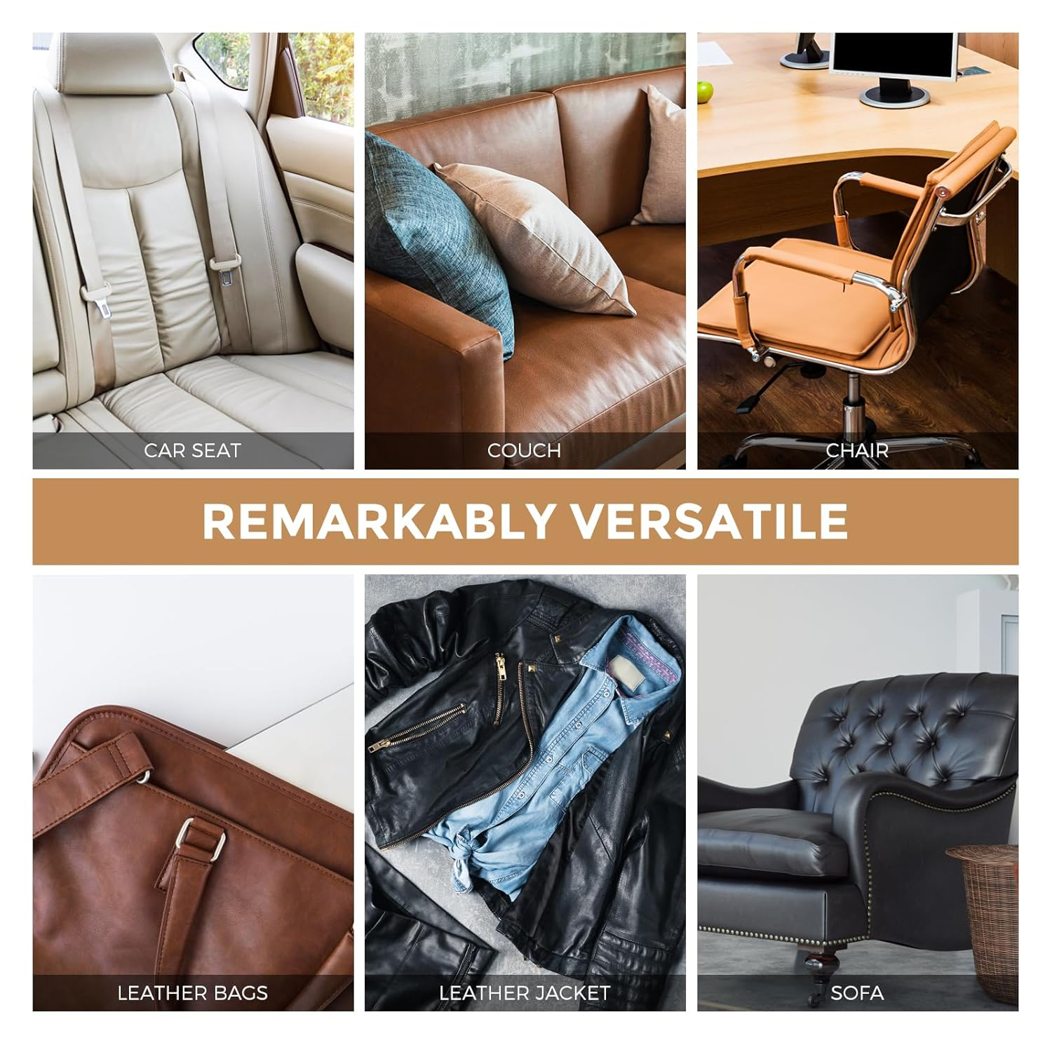 Joy Decor Self Adhesive Leather Repair Patch, 17X60 Inch Black Leather Patches for Furniture, Sofa, Couch, Car Seat, Large Repair Tape image number 4