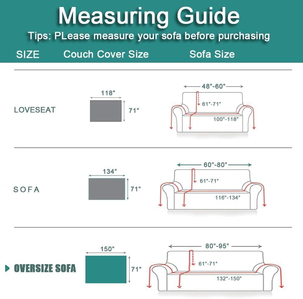 Boho Sofa Cover Washable, Chenille Couch Covers for Sectional,Loveseat Covers,L Shaped Sofa Slipcovers, Pet Friendly, Anti-Scratch Fabric for Dogs & Cats Fits Most Couches (Khaki, Xl(180Cm*340Cm)) image number 2