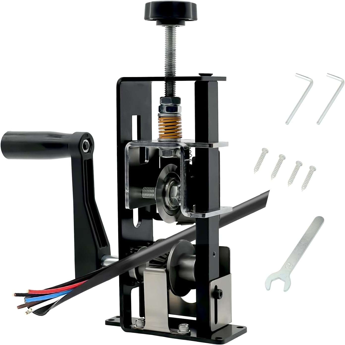 LILOOVKE Wire Stripper 1-25Mm Tool Wire Stripper Machine for Hand Crank or Drill Powered Manual Can Be Fixed or Removed Cable Stripper for Copper Scrap Recycling（Silver） image number 5