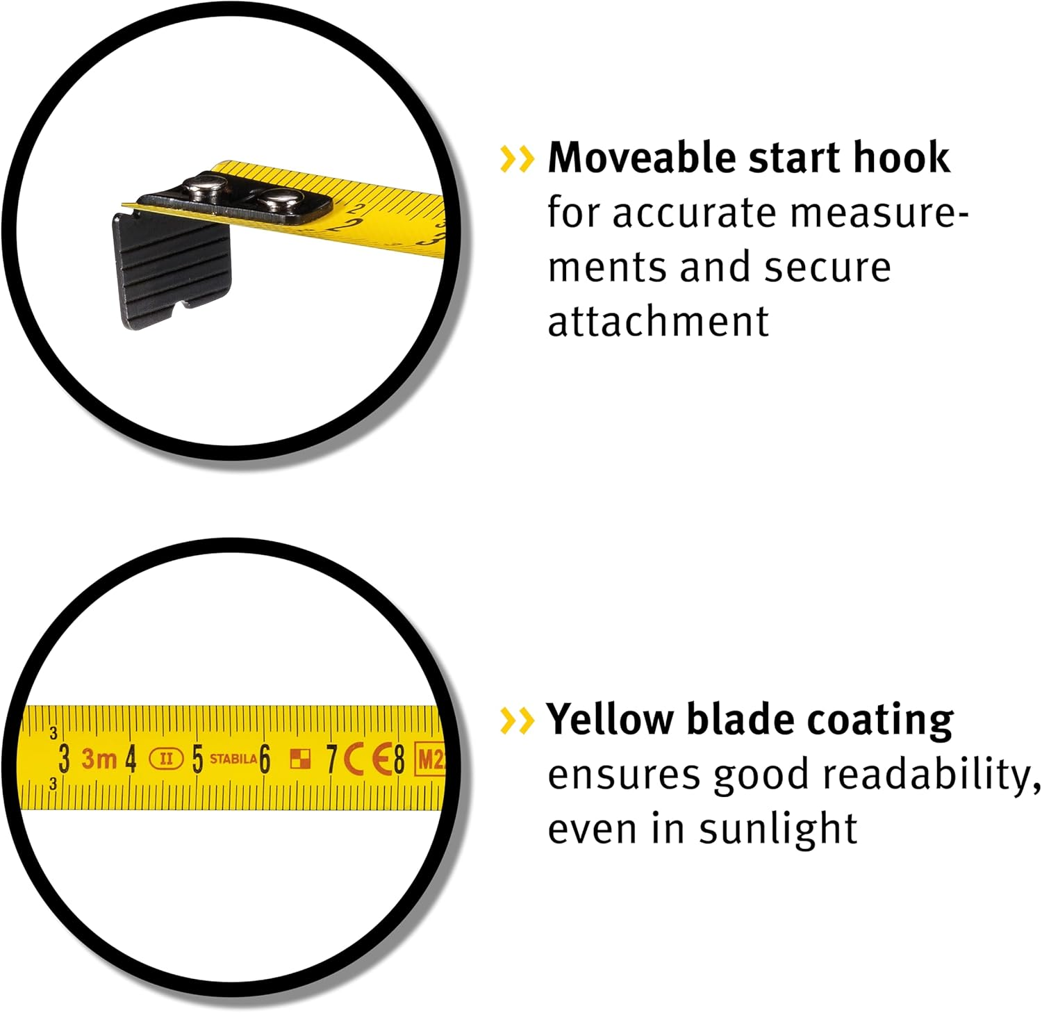 STABILA Pocket Tape Measure BM 150 3M Metric Scale Tape Measure Direct Reading Window Shatterproof ABS Housing Movable Start Hook Belt Clip MID Accuracy image number 2