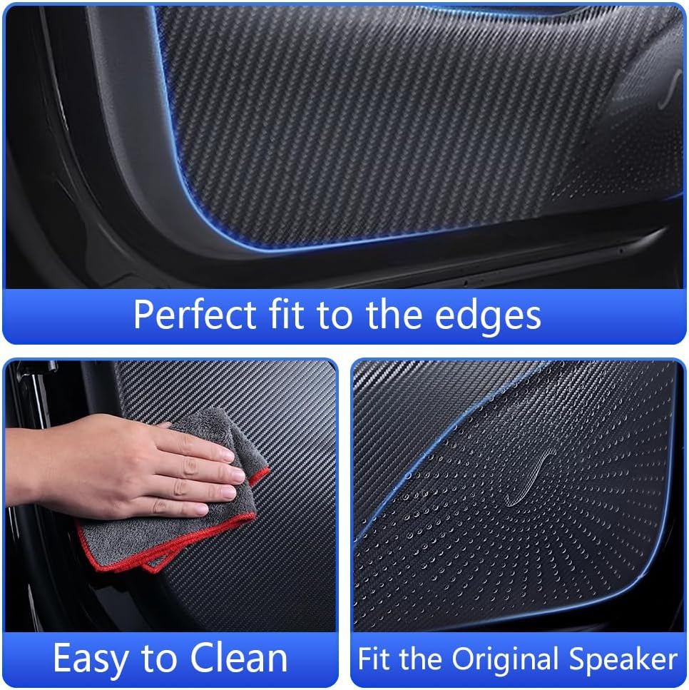 LUNQIN Car Door anti Kick Pad for Toyota Camry 2018 2019 2020 2021 2022 2023 2024 Hybrid Accessories Carbon Fibre Style Leather Sticker Door Sill Protector Cover Edge Guard Side Mat Interior Dirty image number 2