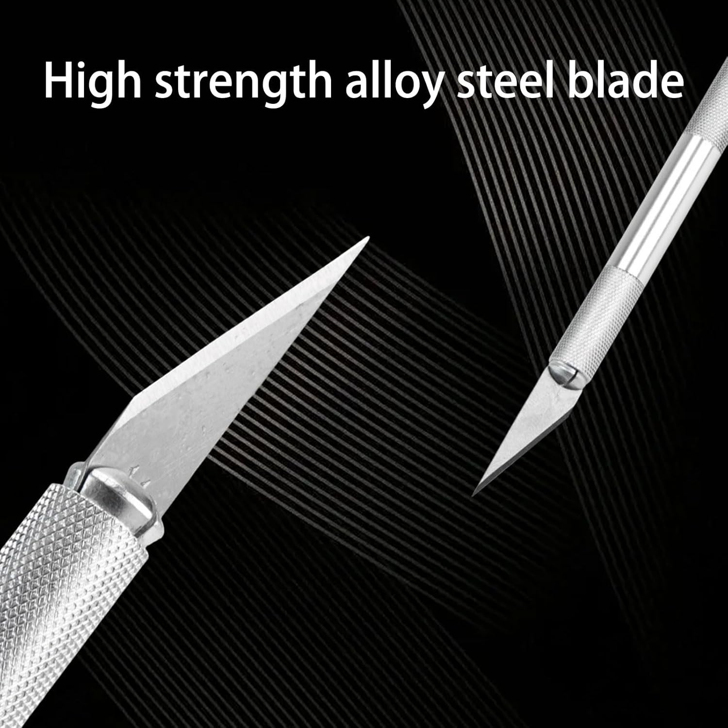 2 Pieces of Precision Carving Craft Knife, Stainless Steel Exacto Knife with Safety Helmet, Additional 20 Blades Precision Knife Set, Professional Sharpness for Art Hobby Scrapbooks and Sculptures image number 4